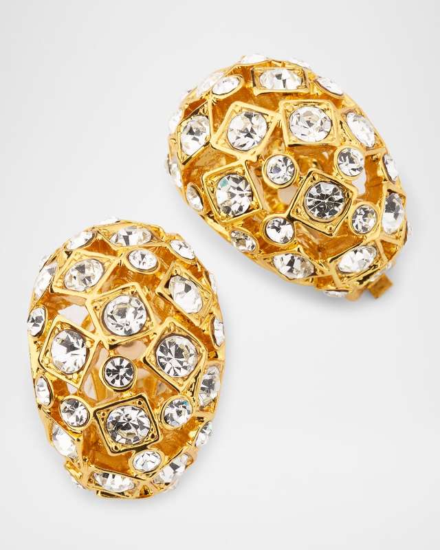 Crystal Cluster Clip-On Earrings